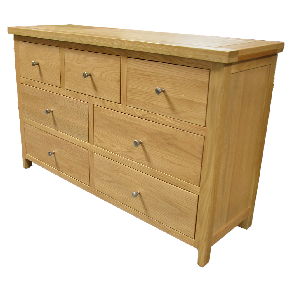 Como 7 Drawer Chest – Solid American Oak Frame