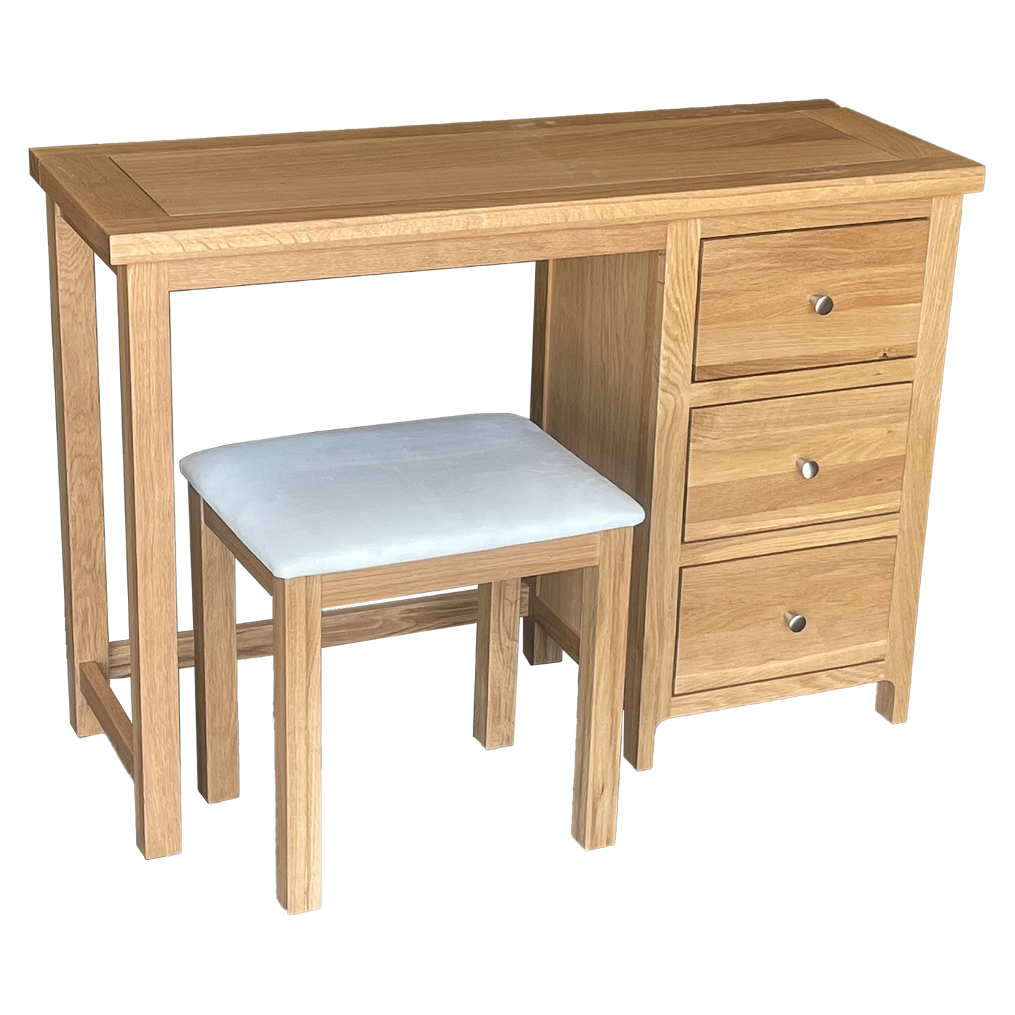 Como Dressing Table with Stool – Solid American Oak Frame (3 Drawers)