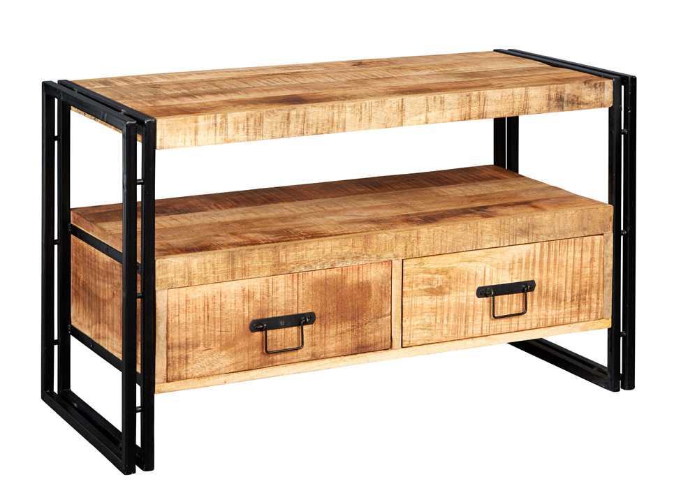 Cosmo Industrial TV Stand, Reclaimed Wood & Metal