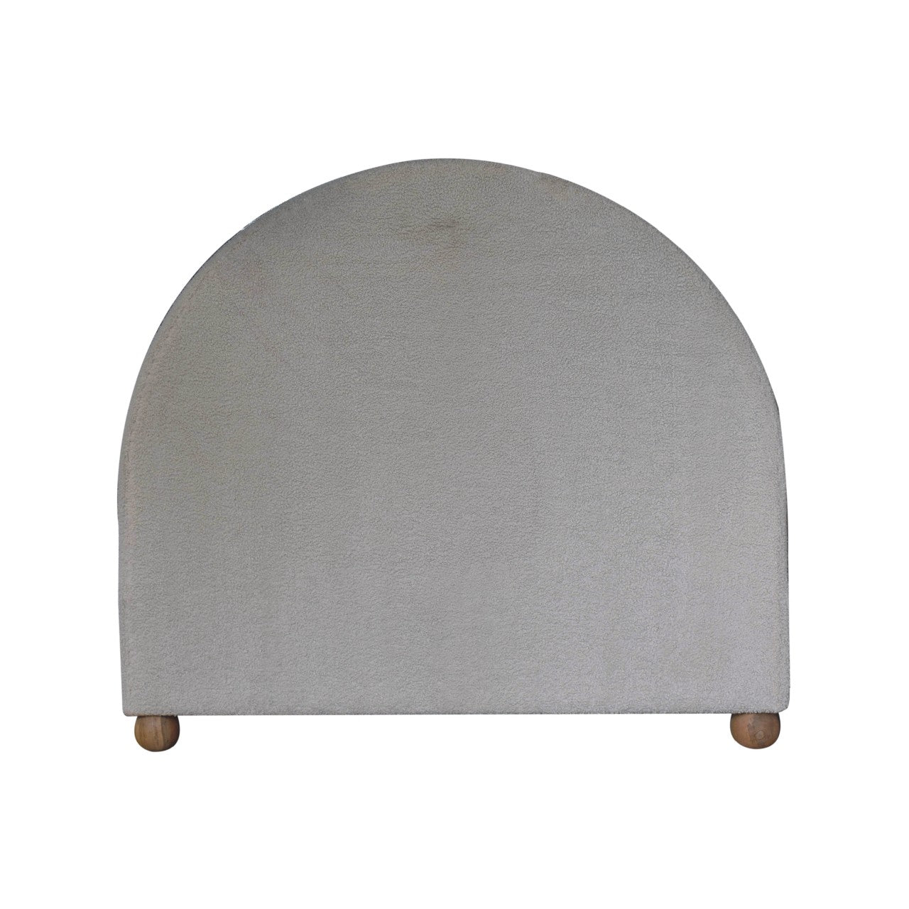 Cream Boucle Double Bed. Solid Mango Wood