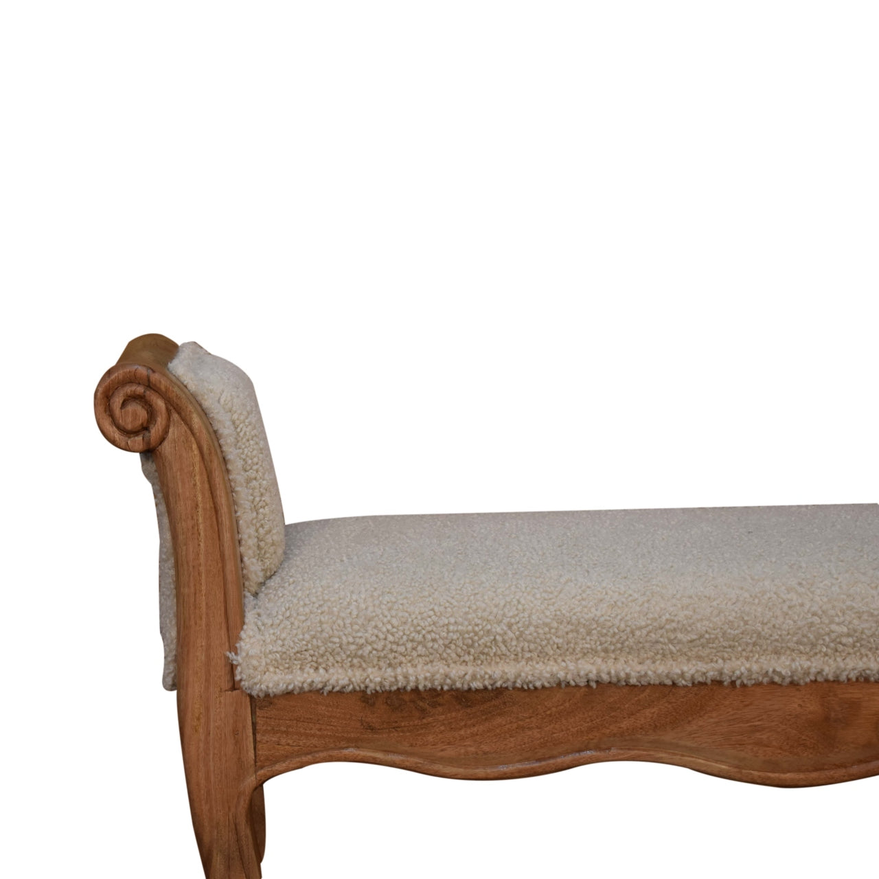 Cream Boucle French Style Bench 100% Cotton and Natural Yarn