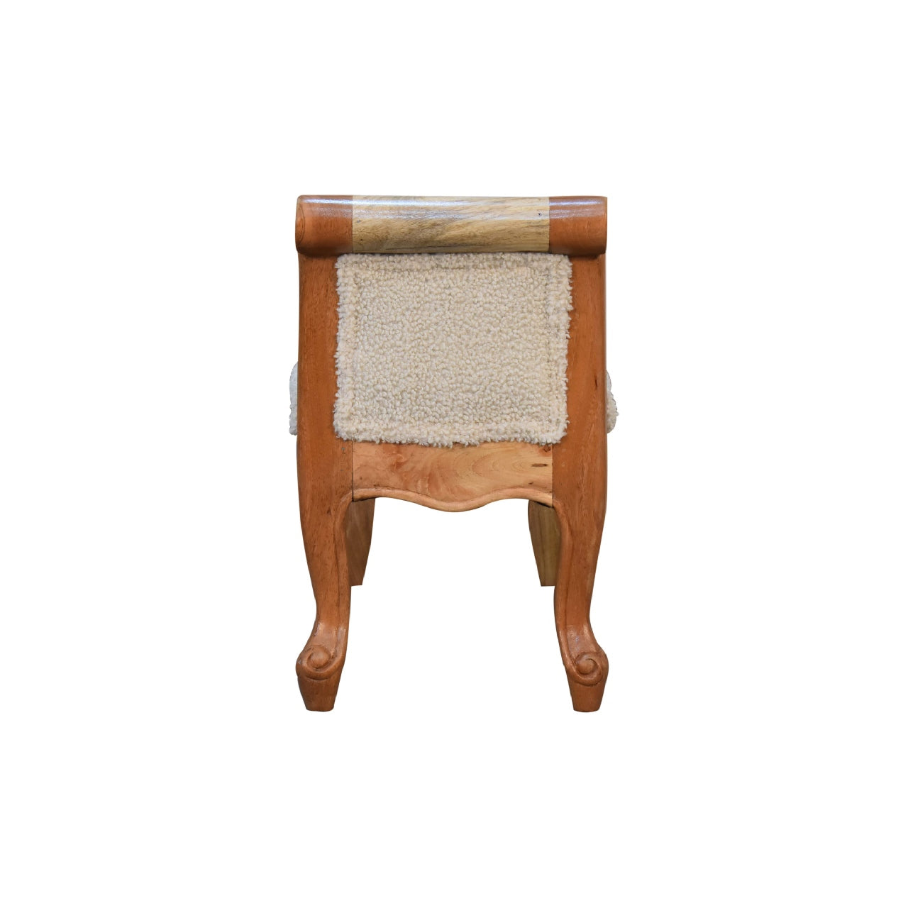 Cream Boucle French Style Bench 100% Cotton and Natural Yarn