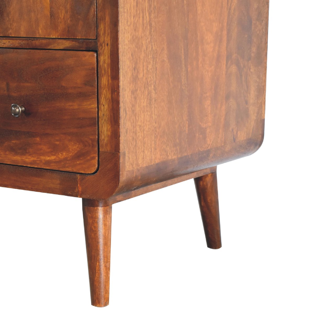 Curved Chestnut Wardrobe 100% Solid Mango Wood