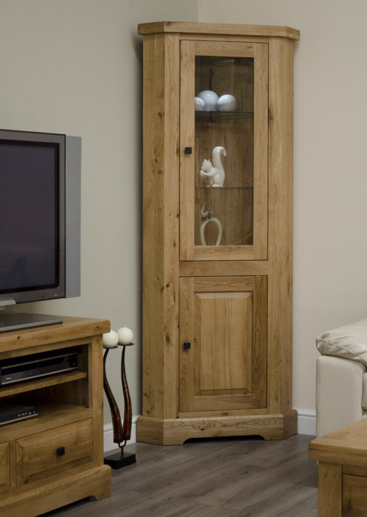 Deluxe Corner Display Unit 100% Solid Oak