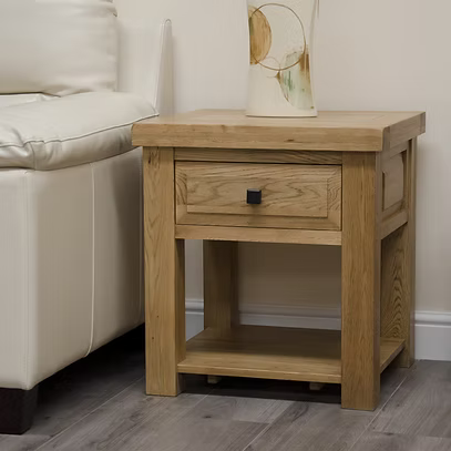 Deluxe Lamp Table 100% Solid Oak