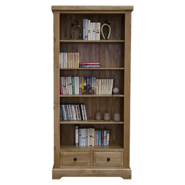 Deluxe Large Bookcase 100% Solid Oak