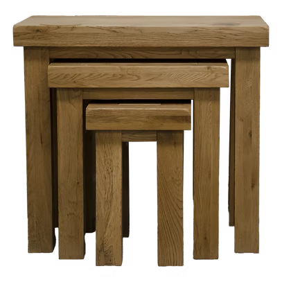 Deluxe Nest of Tables 100% Solid Oak