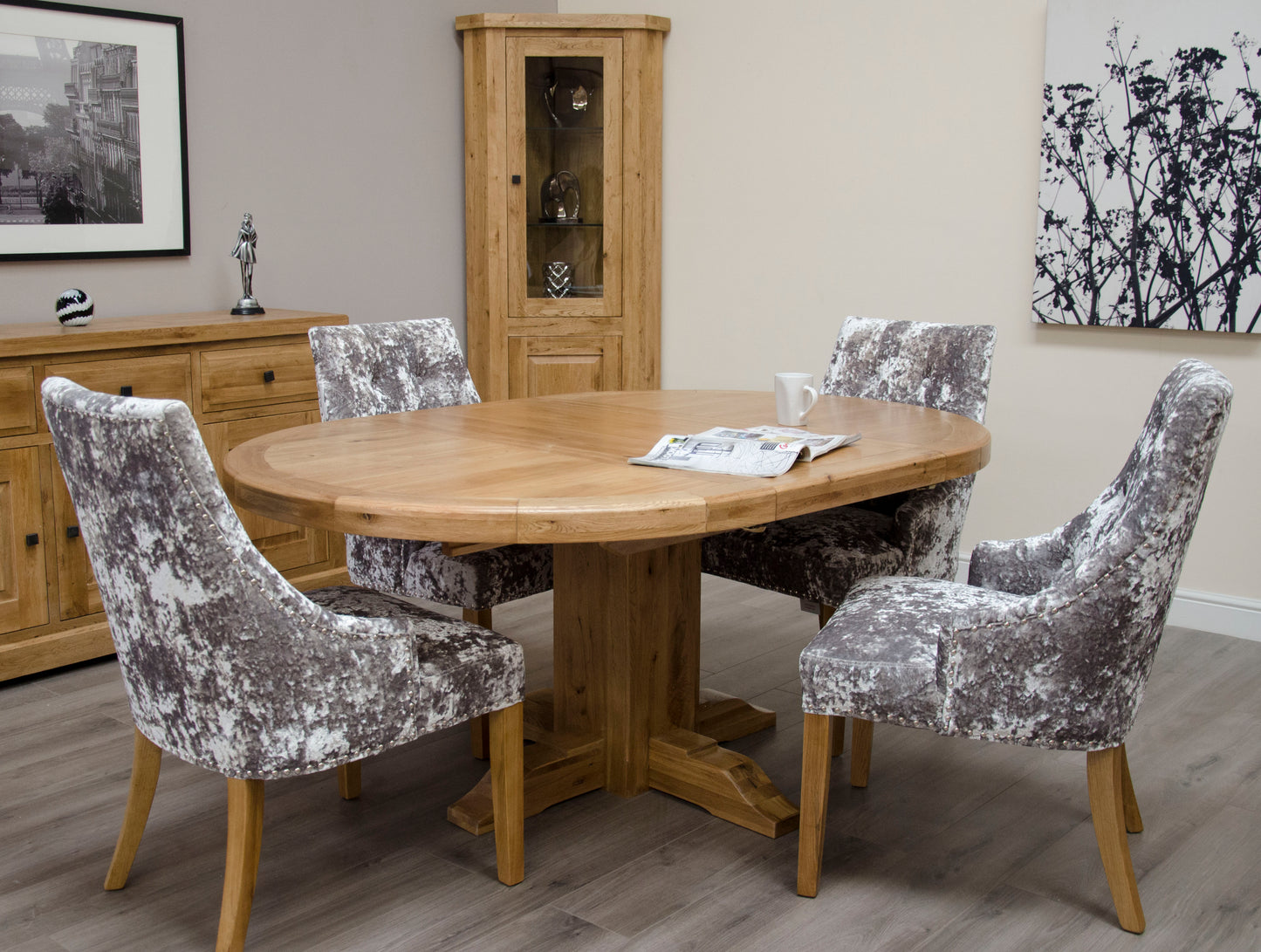 Deluxe Round Extending Table 1250+(1x550) 100% Solid Oak13
