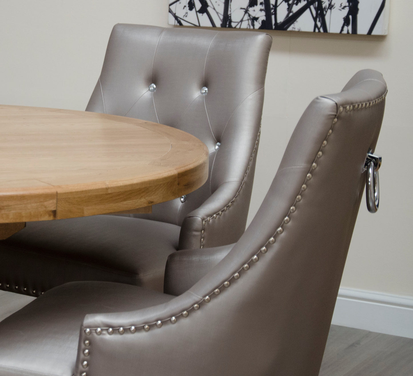 Deluxe Round Extending Table 1250+(1x550) 100% Solid Oak2