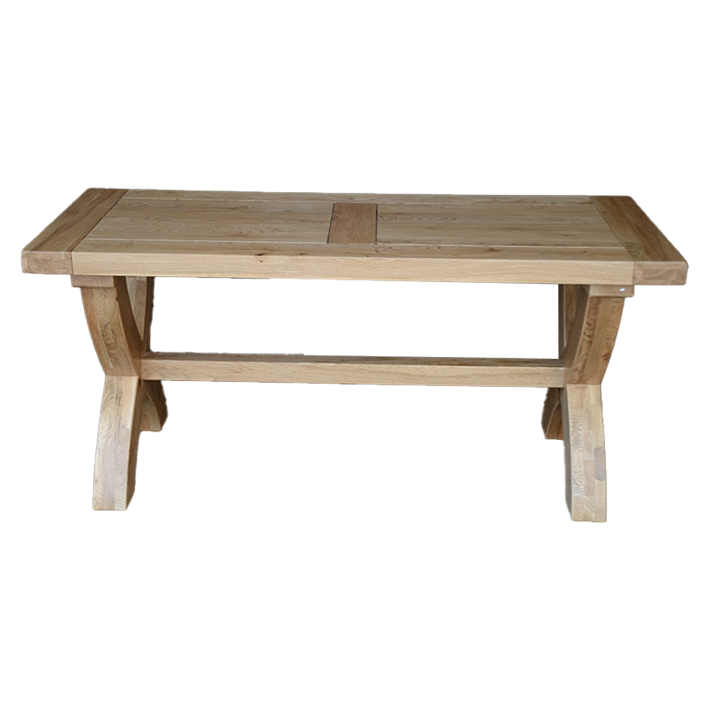 Deluxe Small X-Leg Bench 100% Solid Oak