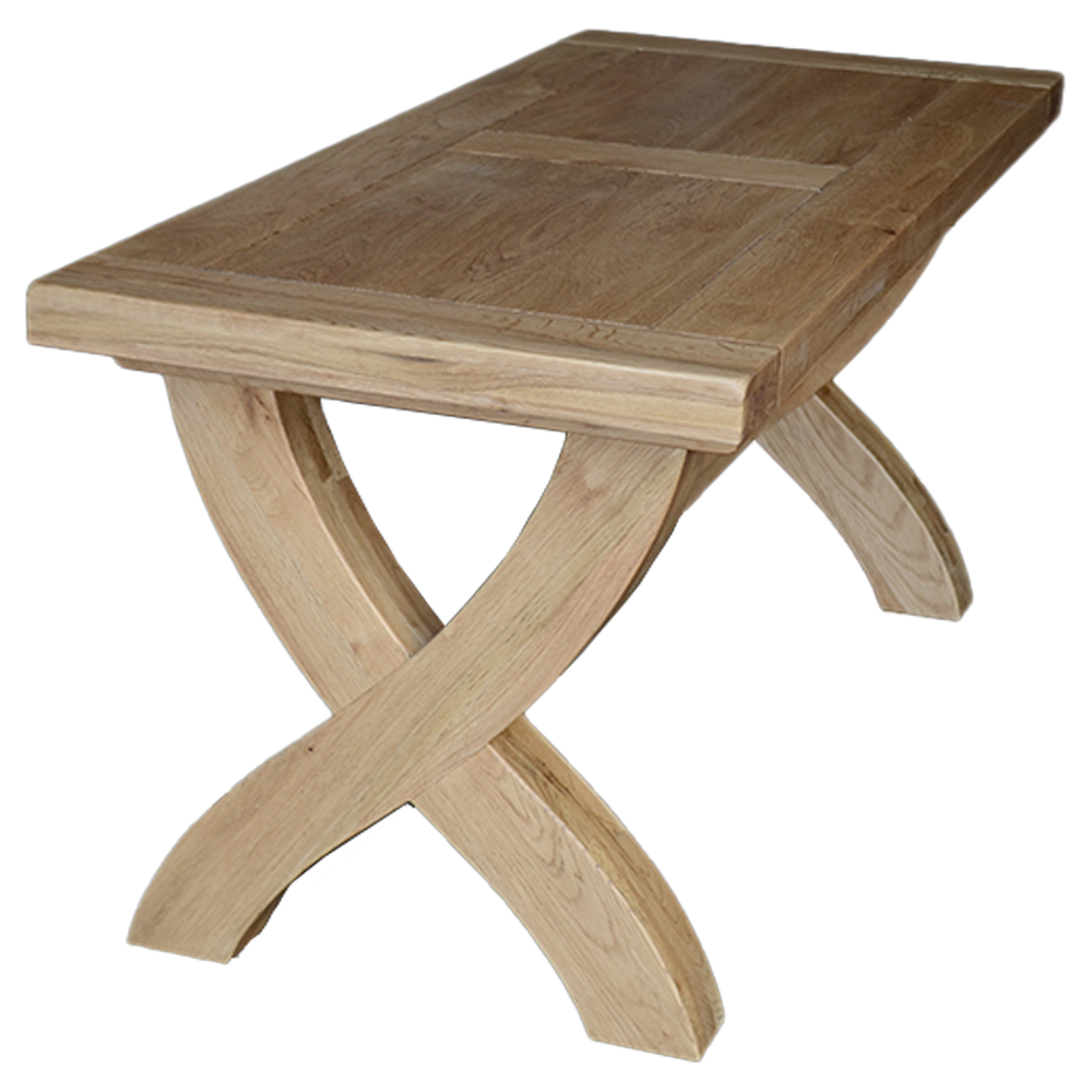 Deluxe Small X-Leg Bench 100% Solid Oak