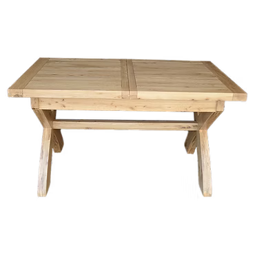 Deluxe Small X-Leg Twin Leaf Extending Table 100% Solid Oak