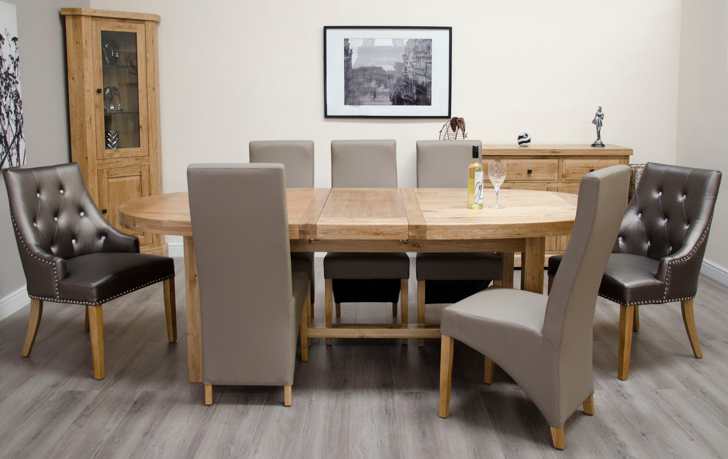 Deluxe Super Oval Extending Table 100% Solid Oak