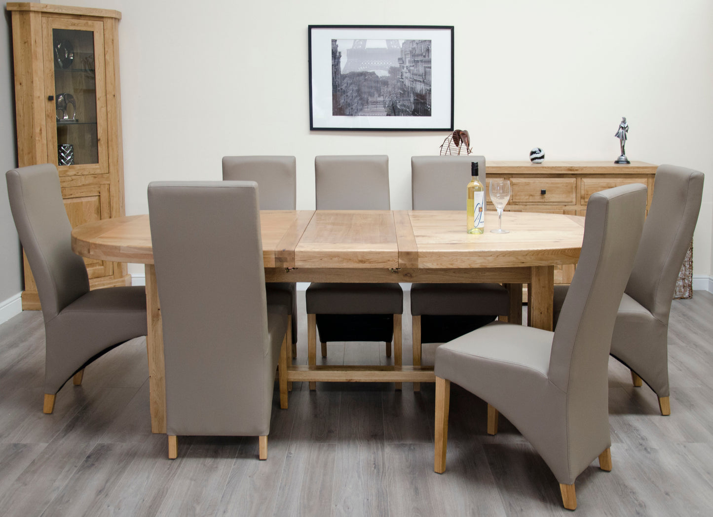 Deluxe Super Oval Extending Table 100% Solid Oak