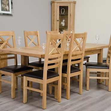 Deluxe Twin Leaf Extending Table 1500 100% Solid Oak