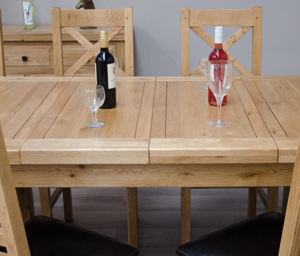 Deluxe Twin Leaf Extending Table 1500 100% Solid Oak