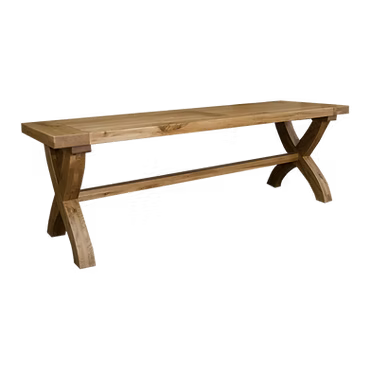 Deluxe X-Leg Bench 100% Solid Oak