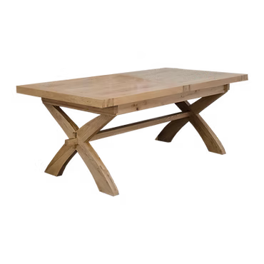 Deluxe X-Leg Twin-Leaf Extending Table. 100% Solid Oak2
