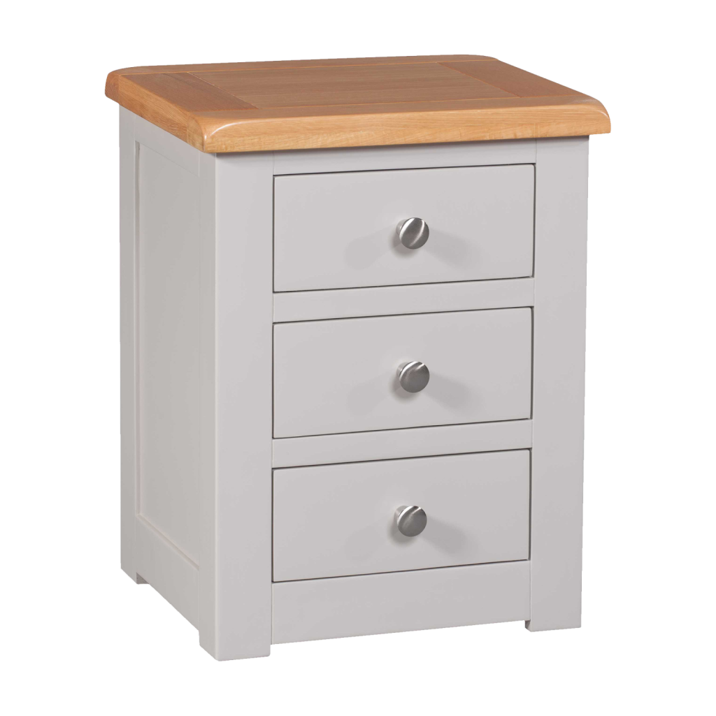 Diamond 3 Drawer Bedside painted pine