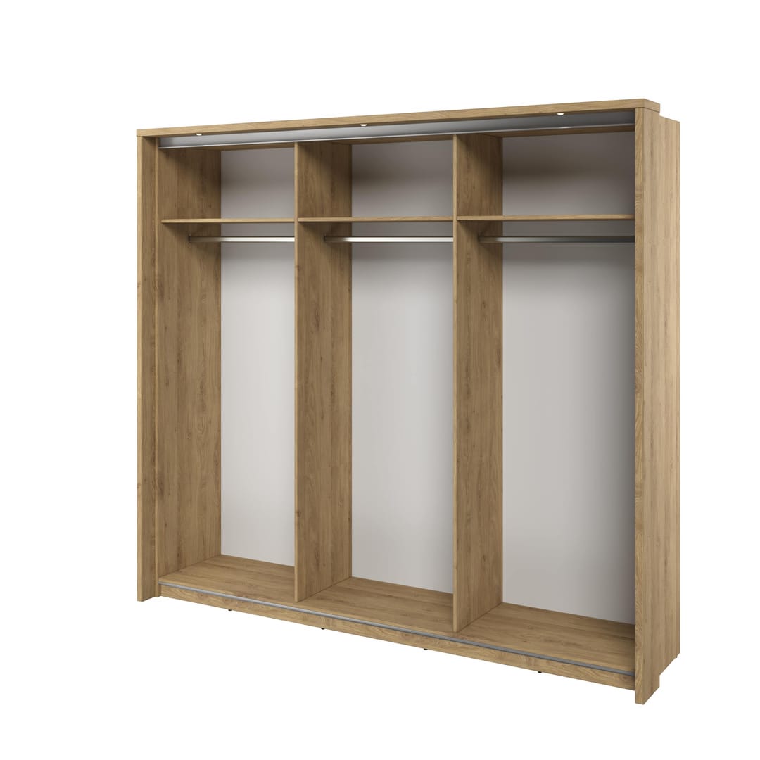 Arti 27 - 3 Sliding Door Wardrobe 240cm Oak Shetland