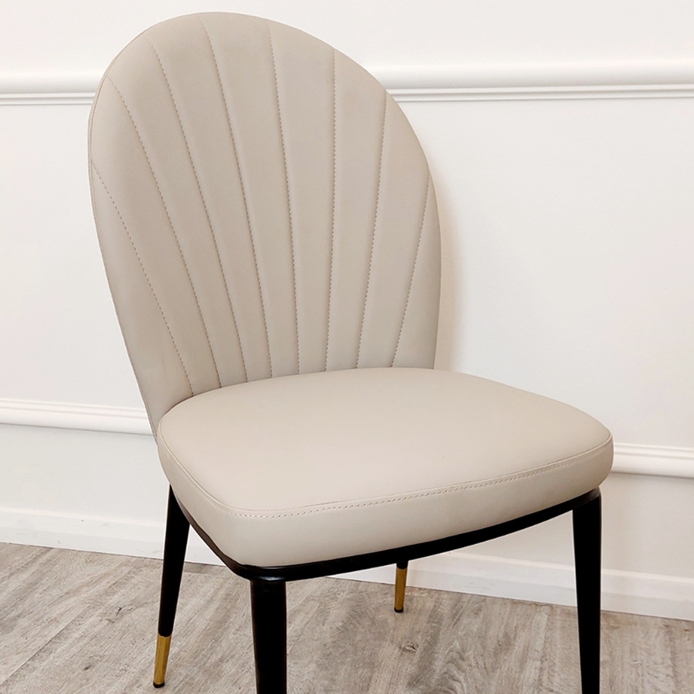 Etta Leather Dining Chair Beige