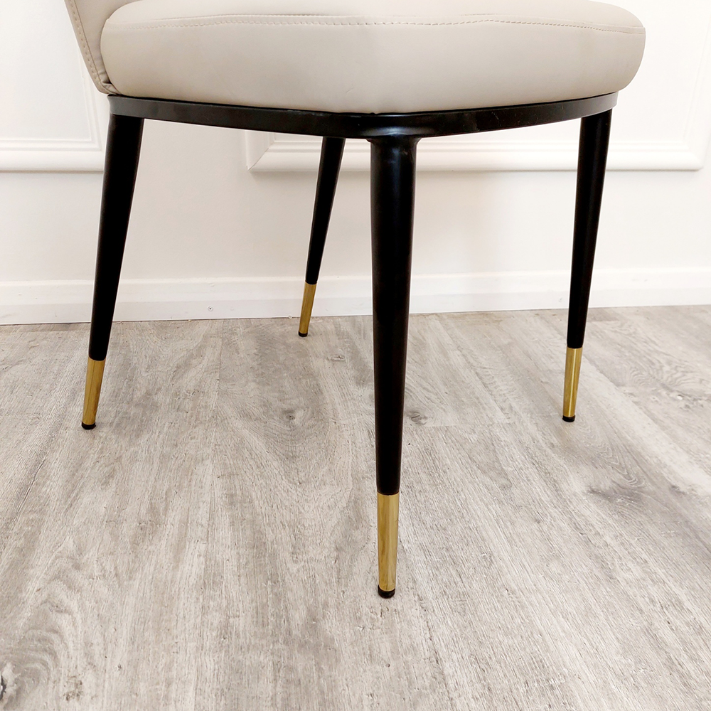 Etta Leather Dining Chair Beige