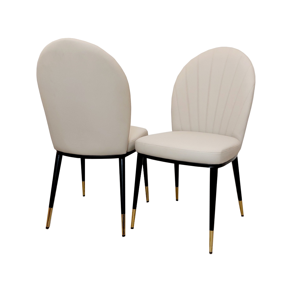 Etta Leather Dining Chair Beige