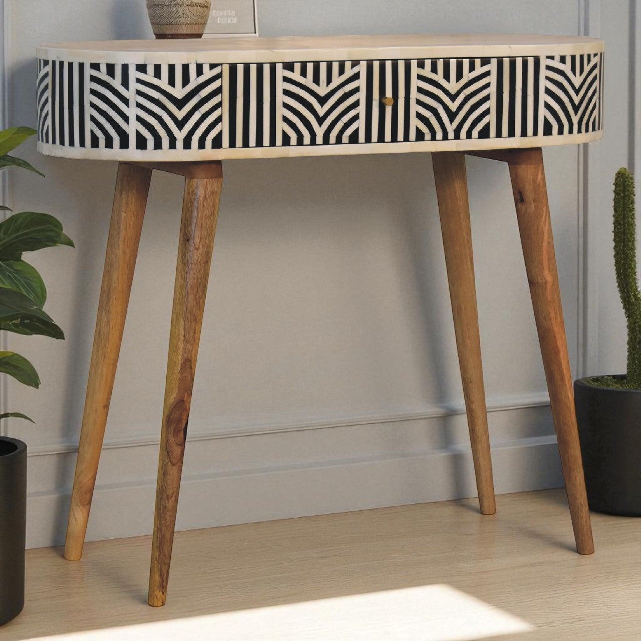 Edessa Bone Inlay Console Table 100% Solid Mango Wood
