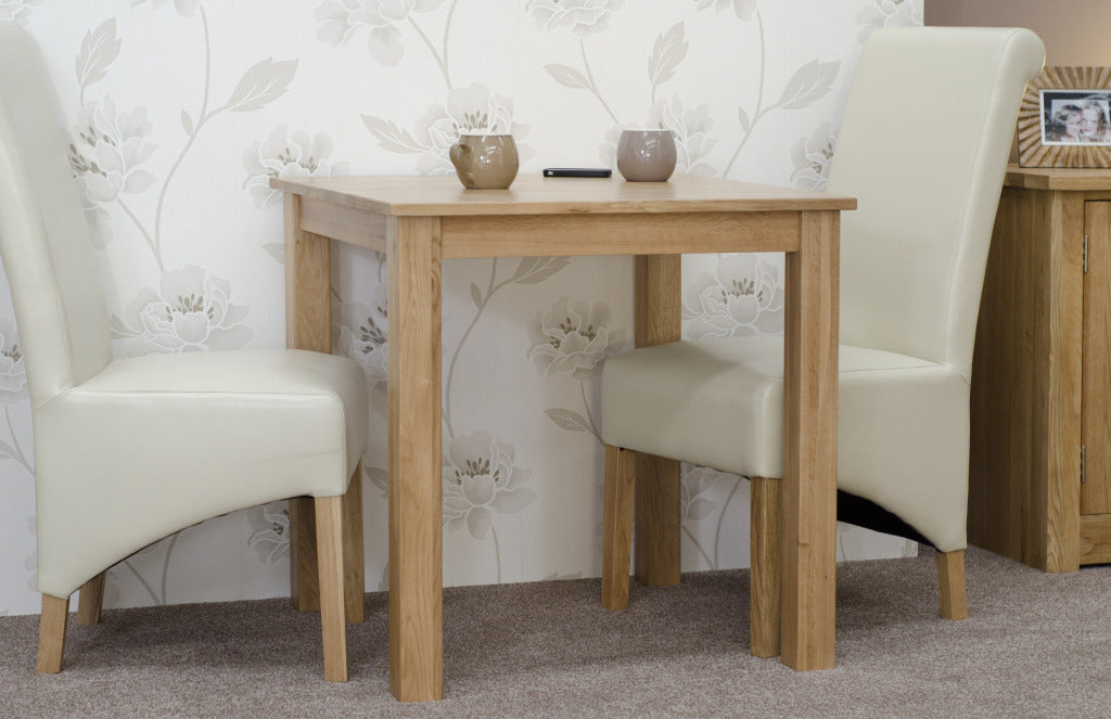 Elegance 2'6" x 2'6" Square Dining Table. 100% Solid Oak