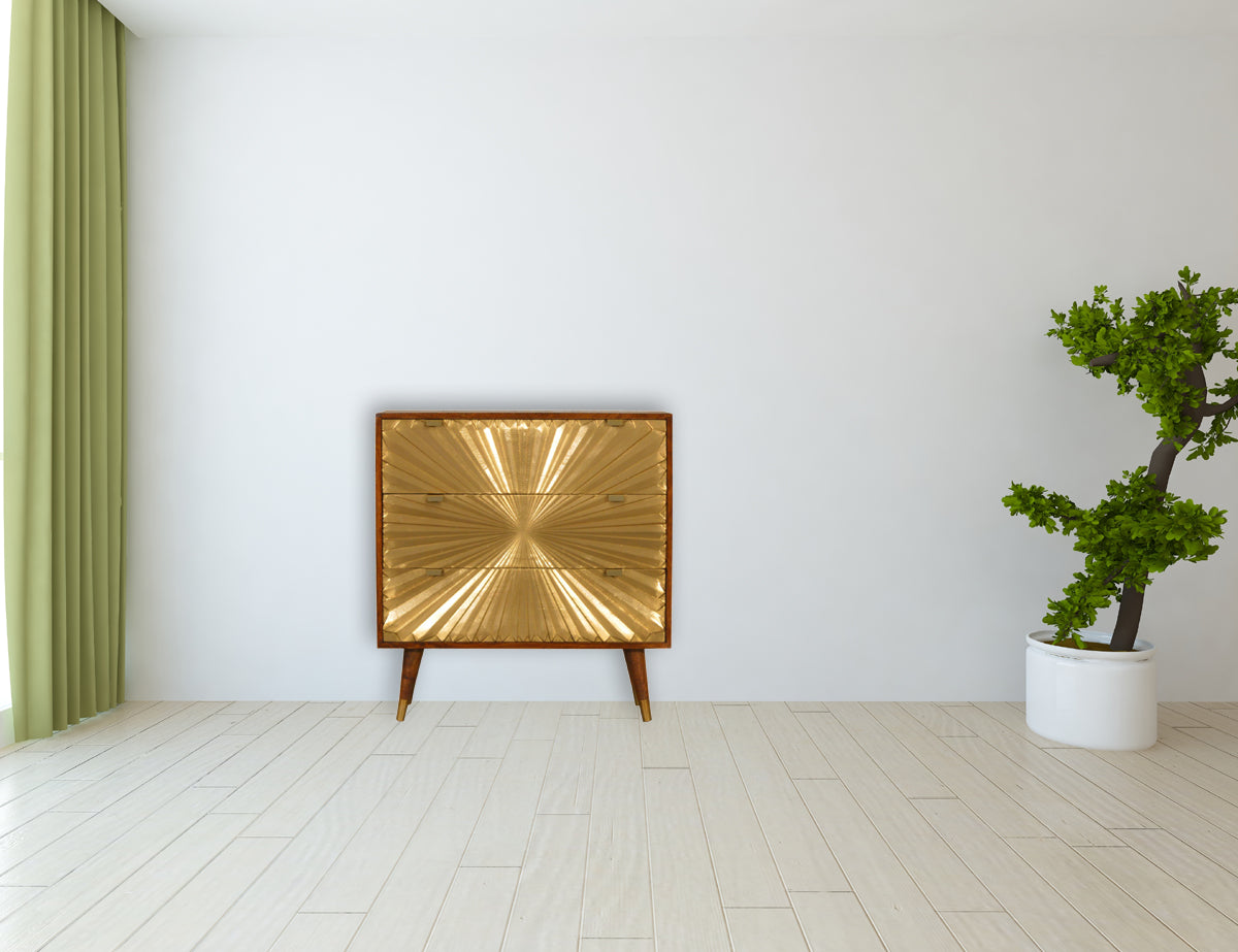 Manila Gold Chest Solid Mango Wood