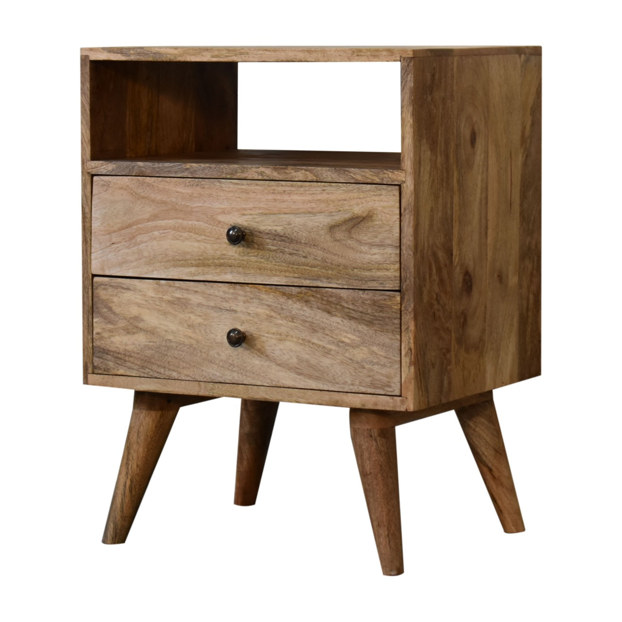 Classic Oak-ish Bedside 100% Solid Mango Wood