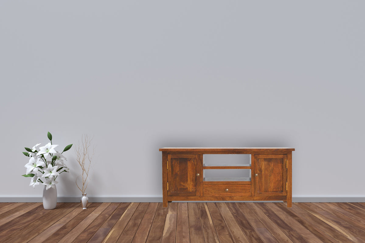 Solid Wood Media Unit 100%Solid Mango Wood