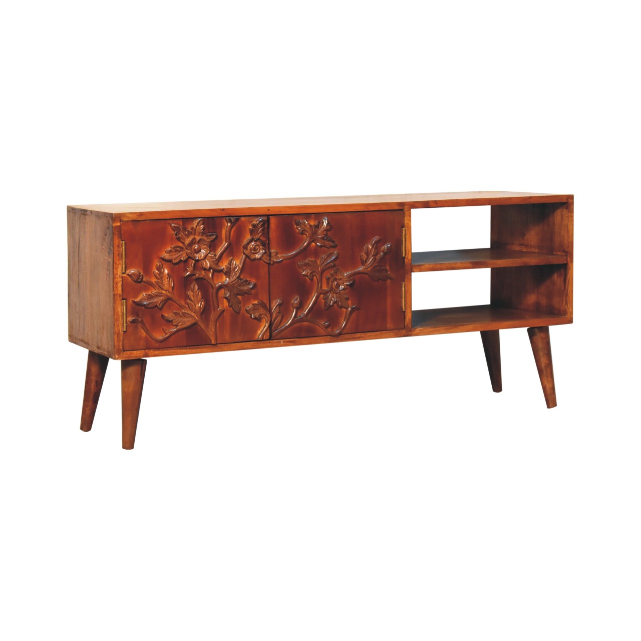 Botanic Media Unit 100% Melia/Neem Wood Chestnut Finish