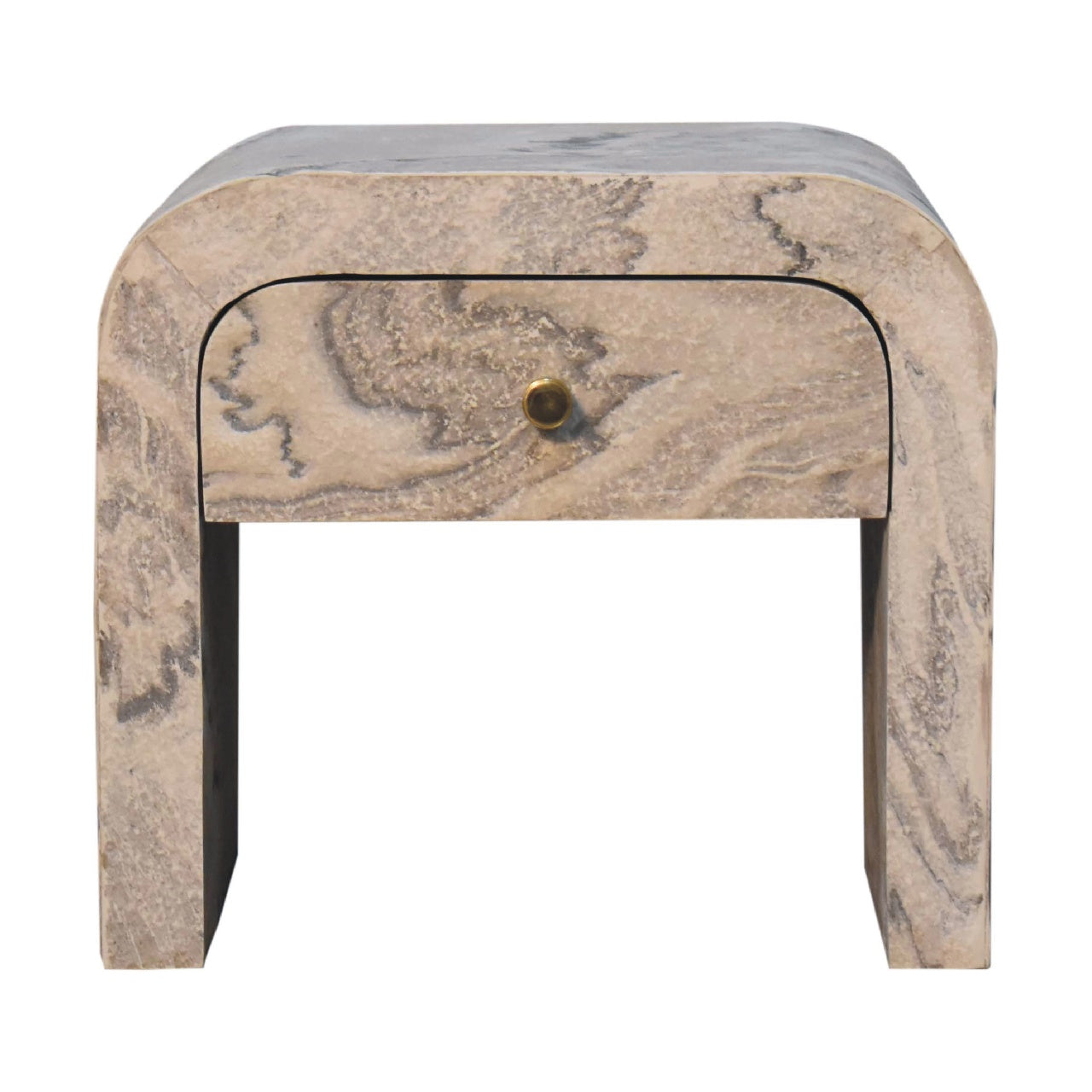 Nouveau Solid Mango Wood Bedside table with Drawer
