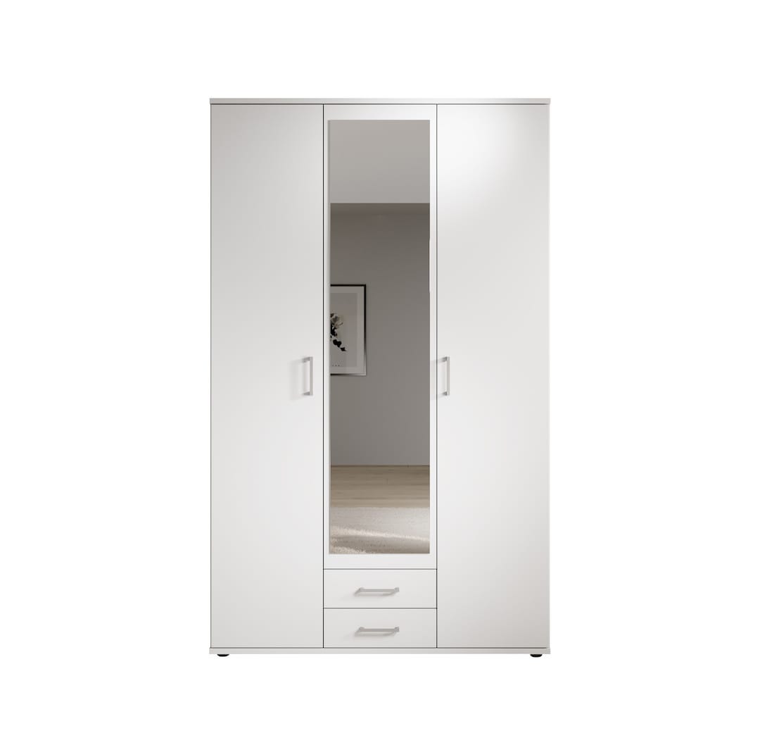 Karl Hinged Door Wardrobe 120cm White or Oak Sonoma