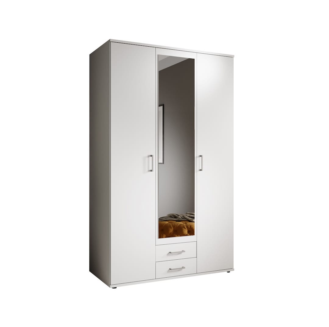 Karl Hinged Door Wardrobe 120cm White or Oak Sonoma