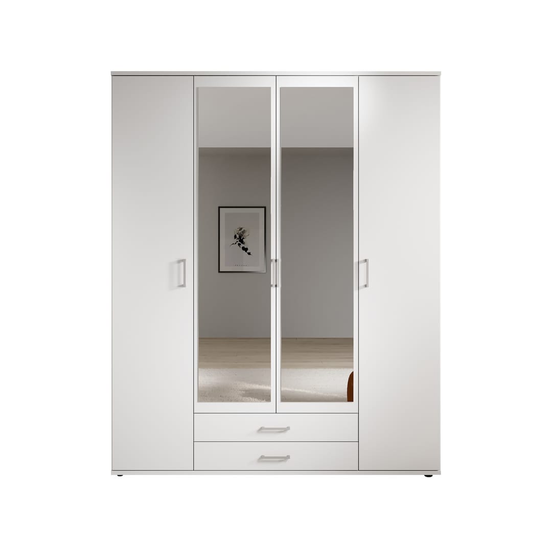 Karl Hinged Door Wardrobe 160cm White or Oak Sonoma