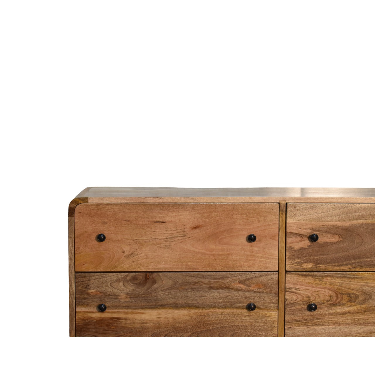 Large Curved Oak-ish Chest 100% Solid Mango Wood