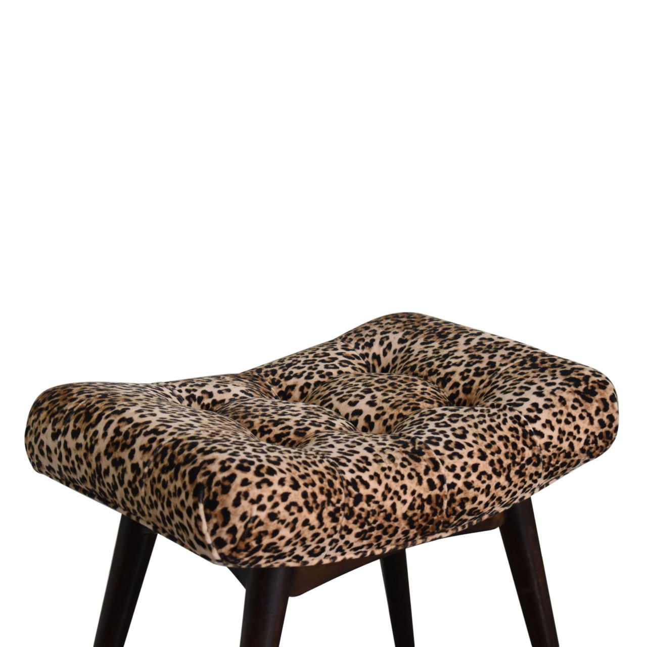 Leopard Print Curved Bench. 100% Solid Mango Wood
