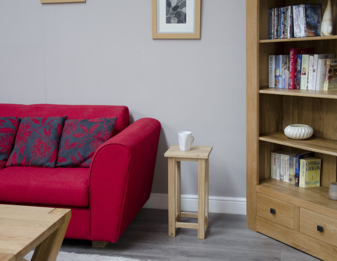Lyon Occasional Square Lamp Table. 100% Solid Oak