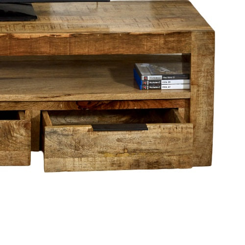 Surrey Solid Wood Large TV Cabinet With 3 Drawers 100% Eco Sourced Mango Wood