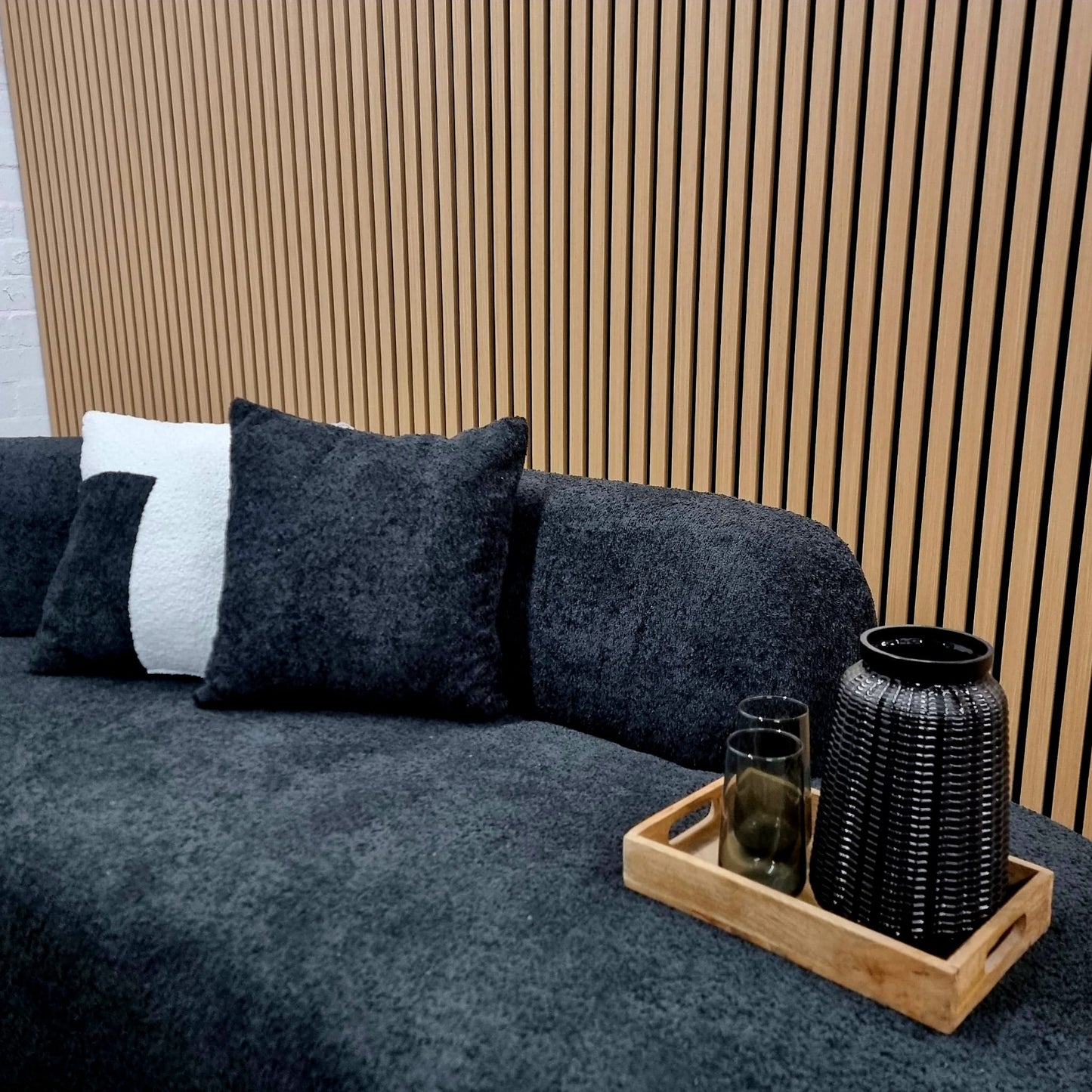 Miami, 3 Seater Sofa in Black Velvet or Grey