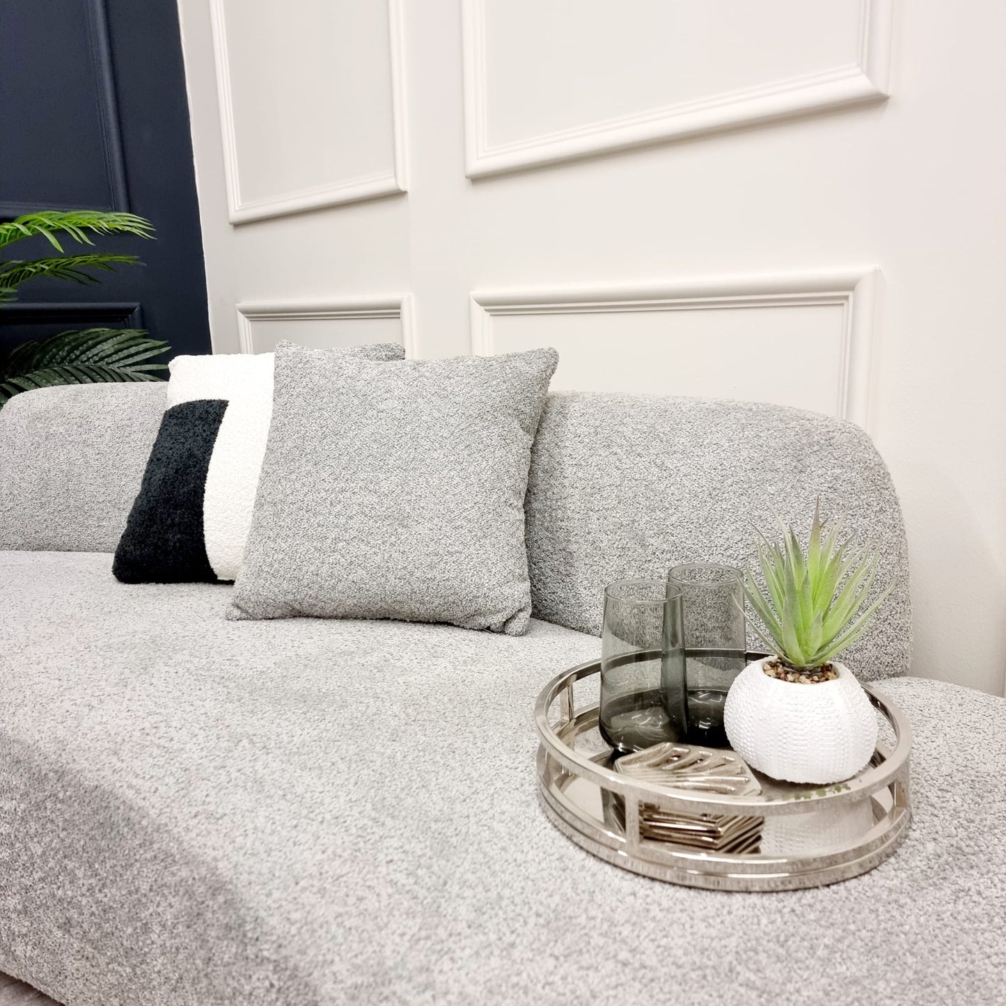 Miami, 3 Seater Sofa in Black Velvet or Grey