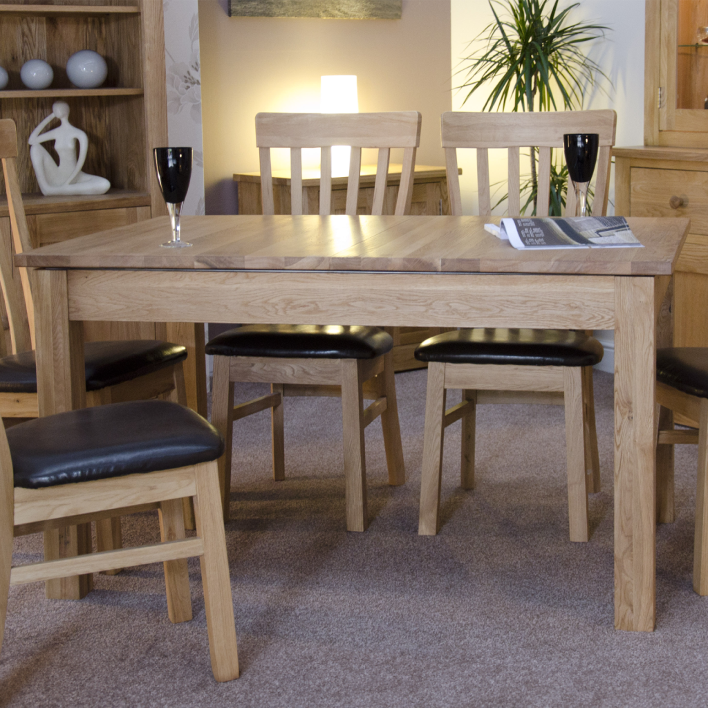 Medium Draw Leaf Extending Dining Table. 100% Solid Oak