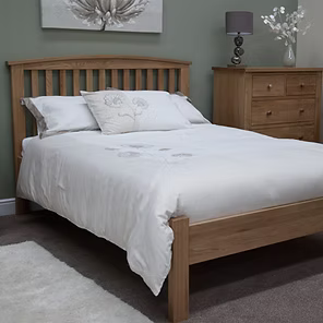 Milano Arched Single Rail Bed. 100% Solid Oak