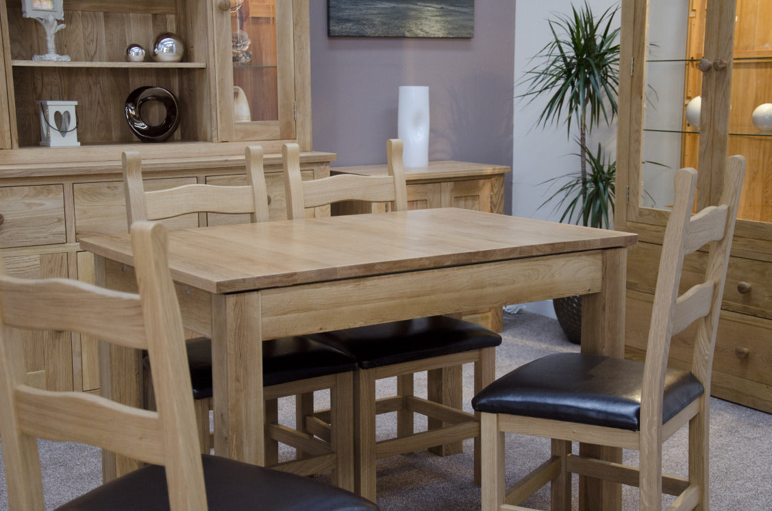 Milano Small Extending Table. 100% Solid Oak