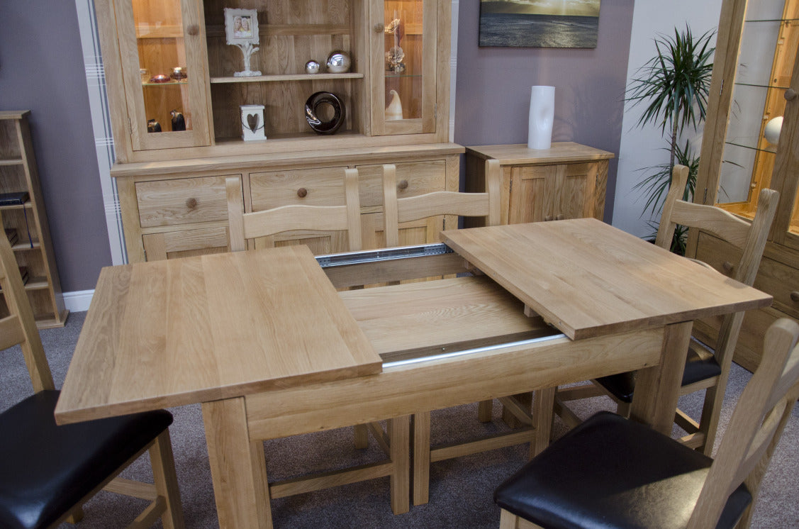 Milano Small Extending Table. 100% Solid Oak
