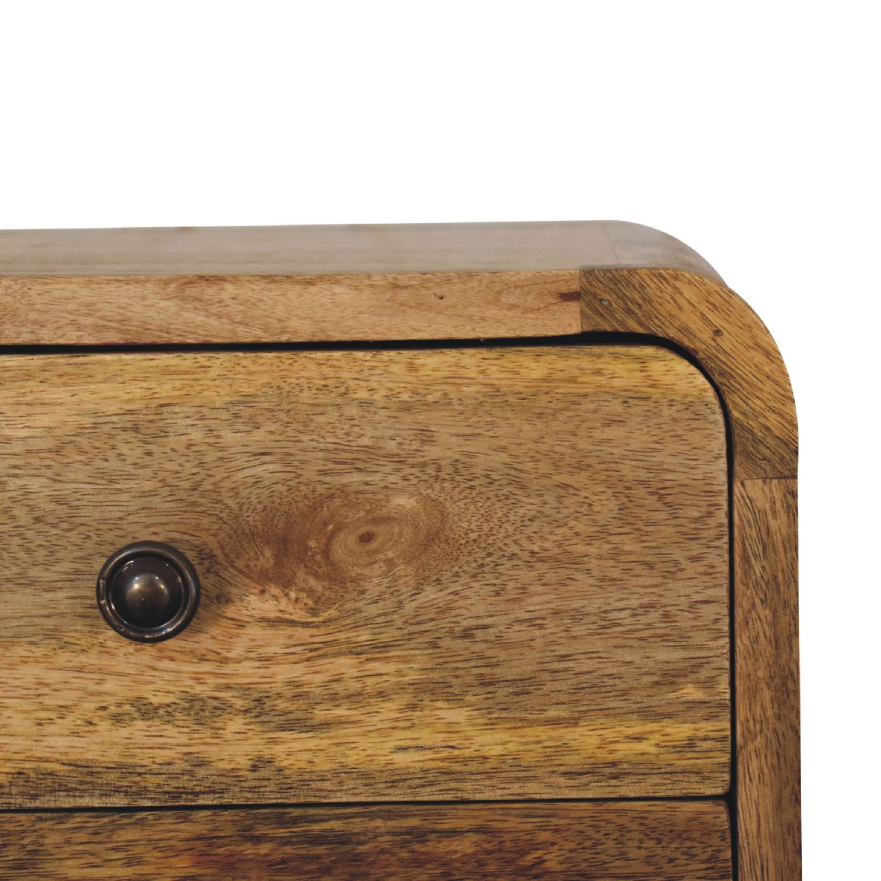 Mini Curve Oak-ish Floating Bedside 100% Solid Mango Wood
