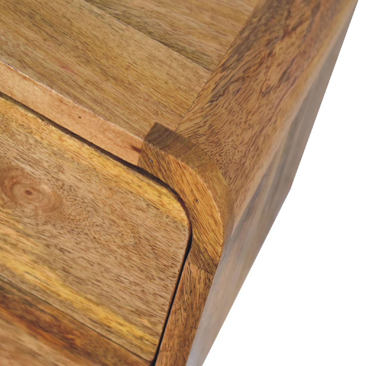 Mini Curve Oak-ish Floating Bedside 100% Solid Mango Wood