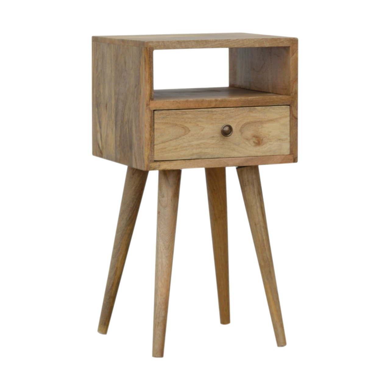 Mini Oak-ish Bedside Table 100% Solid Mango Wood
